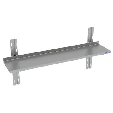 Imagem de Prateleira de Parede Lisa 1300x400mm Aço Inox AISI 304 com Mãos Francesas e Espelho Posterior Tramontina
