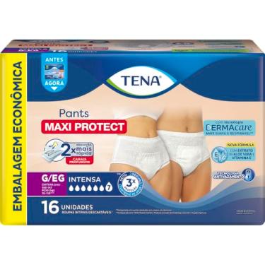 Imagem de Tena Pants Dermacare, Roupa Íntima para Incontinência Urinária, G/EG - 16 unidades