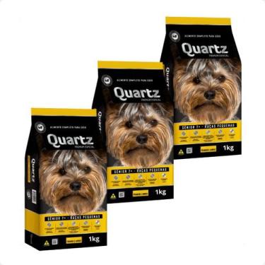 Imagem de Ração Quartz Cães Sênior 7+ Raças Pequenas - 1Kg 3 unidades