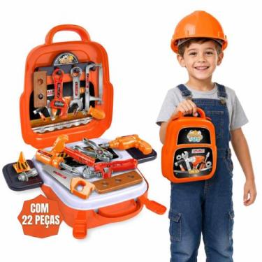 Imagem de Kit Maleta De Ferramentas Infantil 3 Em 1 vira Mochila 22pç - Toys 2U