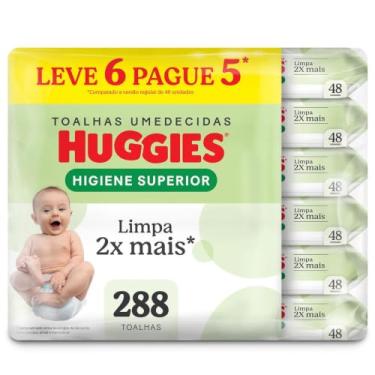 Imagem de Lenços Huggies Higiene Superior Limpam 2x Mais 6 x 48 Un