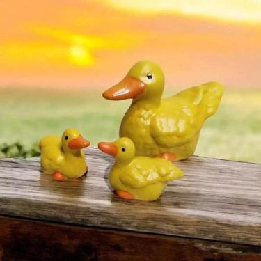 Imagem de Miniatura Trio Familia Pato Amarelo Enfeite Decoracao - HP Decor