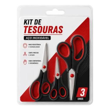 Imagem de Kit 3 Tesouras Aço Inoxidável Versátil Multifuncional - Z4JR