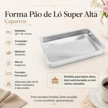 Imagem de FORMA DE BOLO PÃO DE LÓ 1 SUPER ALTA 28cmx18cmx8cm (ALUM) - Caparroz