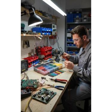 Imagem de Kit Tubo Termo Retrátil Colorido 530 Peças Isolamento 600V - Congratul