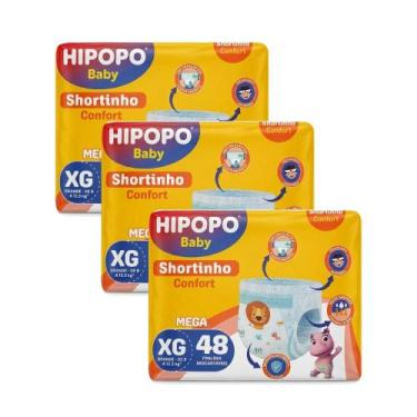 Imagem de Kit c/3un fralda calça hipopó tam xg 48un cada
