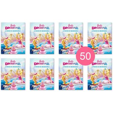 Imagem de Barbie Dreamtopia - Kit 50 Livrinhos Lembrancinha de Festa Sacolinha A