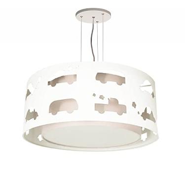 Imagem de Lustre Infantil Pendente Recorte Carrinhos -40x16 Branco