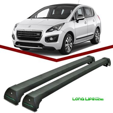 Imagem de Rack Teto Bagageiro Peugeot 3008 Longlife Sport Alumínio Preto