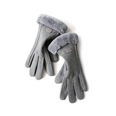 Imagem de Barakara Luvas femininas para tela sensível ao toque, luvas térmicas de neve para meninas de inverno, luvas à prova de vento para dirigir para corrida ciclismo ao ar livre, Cinza, G