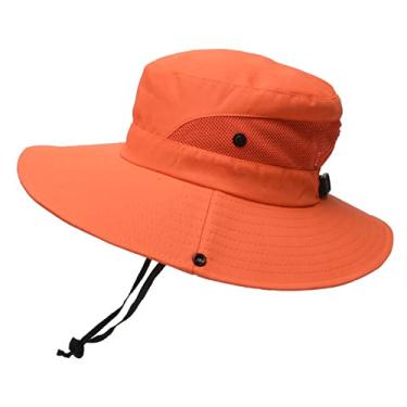 Imagem de Chapéu do chapéu do sol chapéu fêmea chapéu fêmea chapéu fêmea do rabo de cavalo do sol do chapéu de sol cor sólida cor sólida chapéu de borda grande,Orange