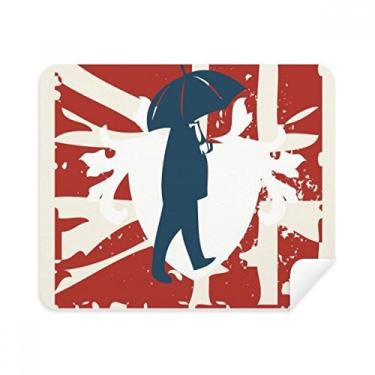 Imagem de Pano de limpeza de rua vermelho azul padrão guarda-chuva grafite 2 peças tecido de camurça
