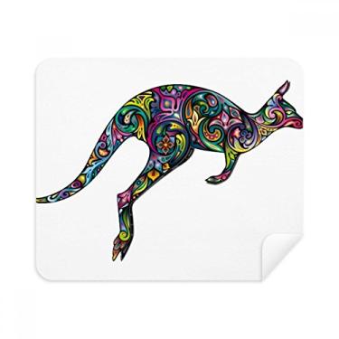 Imagem de Pano de limpeza Austrália Kangaroo colorido desenho ilustração pano de limpeza limpador de tela 2 peças tecido de camurça