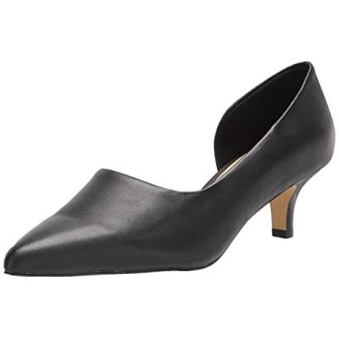 Imagem de Bella Vita Quilla Kitten Heel Pump feminino, Couro preto, 11 Wide