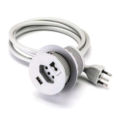 Imagem de Pix Tomada De Embutir 2P+T + 1 Usb + Passa Fio 3.650.4350