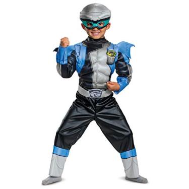 Imagem de Fantasia de Ranger Prata para Crianças, Fantasia do Power Ranger da Fera, macacão com personagem acolchoado muscular, tamanho infantil médio (3-4 anos)