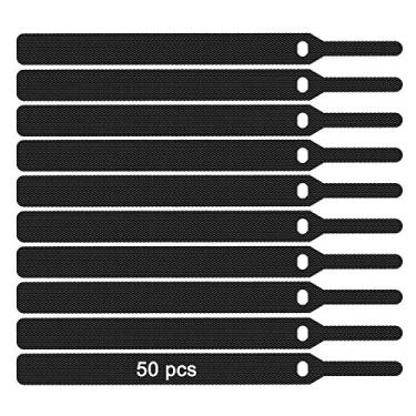 Imagem de Fio de fixação reutilizável UPHere 50 peças, organizador de cabos, fecho de alça ajustável, organizador de cabo simples para cabos de computador (preto), CT504