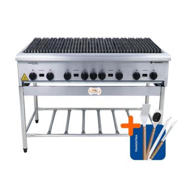 Imagem de Chapa Charbroiler Profissional Grill 120cm Gás Inox Com Pé Cggp120 e Utensílios - Venâncio