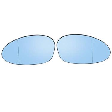 Imagem de X AUTOHAUX 1 par de vidro espelhado lateral do carro com placa de suporte vidro tingido azul aquecido para BMW E86 E88 E90 E91 E92 E93 325i 328i 328xi 335i 335xi 330i 330xi