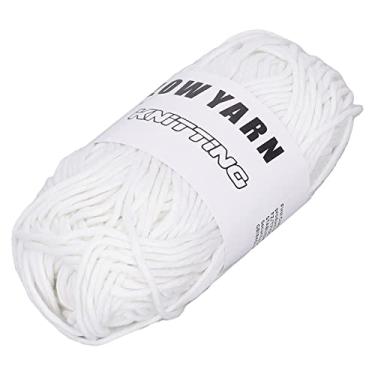 Imagem de Fios Sólidos com pedaços, Fios Luminosos com pedaços 164 pés, Fios Malha Poliéster Brilho Brilhante Fio Luminoso DIY para Chapéu de Suéter de Tapete Crochê e material para festas de(Branco)