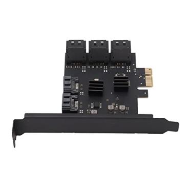 Imagem de Placa de expansão PCIE, placa adaptadora de ampla aplicação de transmissão estável PCI ‑ E 1X a 8 portas SATA3.0 para OS X para Linux para Windows