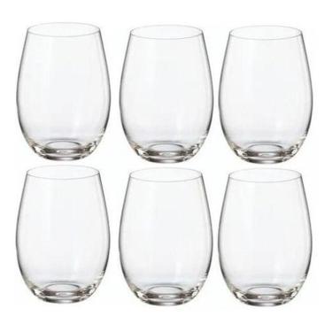 Imagem de Kit 6 Copos Crystal Bohemia Titanium Água Suco Drink 560Ml
