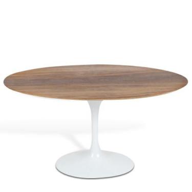 Imagem de Mesa De Jantar Tulipa Saarinen Redonda 160 Cm Madeira Base Branca - Ee