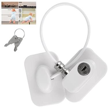 Imagem de AB1 Fechadura da porta da geladeira forte trava adesiva janela geladeira trava de segurança armário à prova de bebês trava de segurança para armário de segurança infantil trava de armário de porta à prova de crianças trava de segurança anti-clipe armário Lo