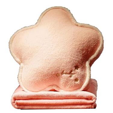 Imagem de Yajun Cobertor de almofadas 2 em 1 edredão de dormir de escritório de uso duplo divertido decoração de casa almofada confortável para sofá de carro para viajar em avião, pink, 2