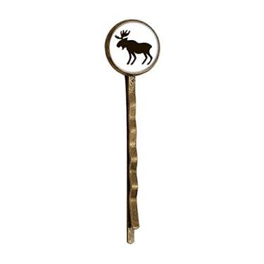 Imagem de Bobby Pin de cabelo preto com desenho de animal bonito retrô de metal