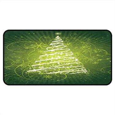 Imagem de Tapetes de cozinha Feliz Natal Árvores Verde Área de Cozinha Tapetes e Tapetes Antiderrapantes Tapete de Cozinha Tapetes de Porta de Entrada Lavável para Chão de Cozinha Casa Escritório Pia Lavanderia Interior Ao Ar Livre 40x20 polegadas