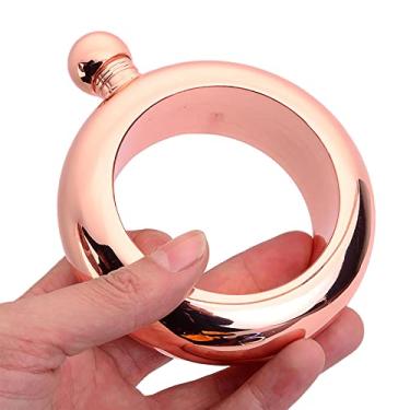 Imagem de Pulseira Frasco de Aço Inoxidável Feito à Mão Presente para Mulheres Homens Frasco de Festa Escondido Pulseira Conjunto de Funil 100 ml, Ouro, 100 ml