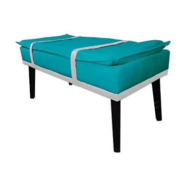 Imagem de Puff Decorativo com Cinto Branco Suede Cores - DS Estofados
