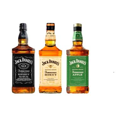 Imagem de Kit Whiskey Jack Daniel's Honey + Old n.7 + Apple 1L cada