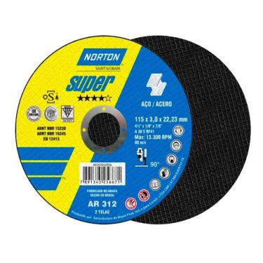 Imagem de Disco Corte 4.1/2x1/8x7/8" Ar 312 2 Telas Cod 66252842856 - Norton
