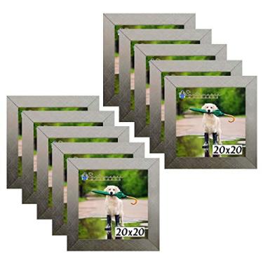 Imagem de Kit 10 Porta Retrado Molduras 20x20 Prateado