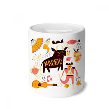 Imagem de DIYthinker Caixa de moedas de cerâmica Madrid, espanhola de touras, música Fiesta, presente de cofrinho