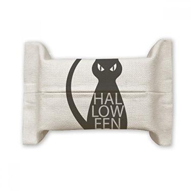 Imagem de Bolsa de linho de algodão para gatos com personalidade preta de Halloween