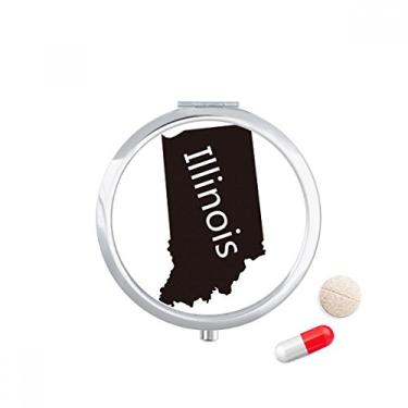 Imagem de Illinois America Caixa de armazenamento de medicamentos com contorno de mapa dos EUA