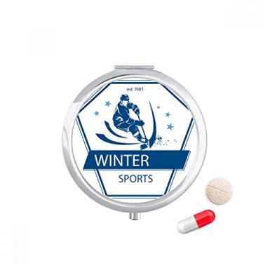 Imagem de Estojo de comprimidos para esportes de inverno, esqui, neve, ilustração, bolso para medicamentos, caixa de armazenamento