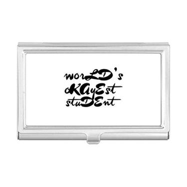 Imagem de World's Okayest Student Teacher Citação Porta-cartões de visita Carteira de bolso