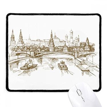 Imagem de Mousepad River Bridge Landmark Sketch Tapete de borracha para jogos