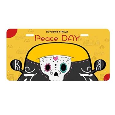 Imagem de DIYthinker Boné caveira México Happy The Day of The Dead placa de carro decoração Dia da Paz