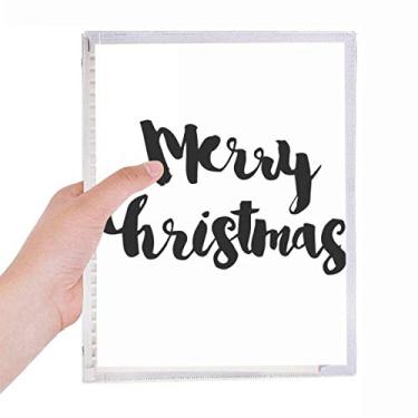 Imagem de Caderno estilo frase "Merry Christmas" com folhas soltas, diário recarregável, papelaria