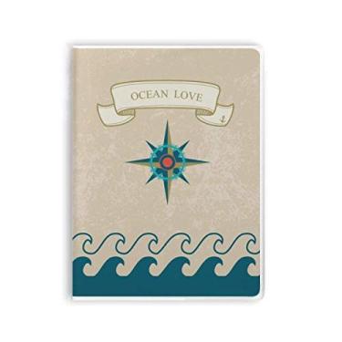 Imagem de Caderno com estampa de bússola Ocean Love Sea Sailing Diary capa macia
