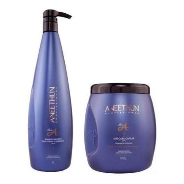 Imagem de Kit Shampoo De 1 Litro+mascara 500gr Profi Aneethun Linha A