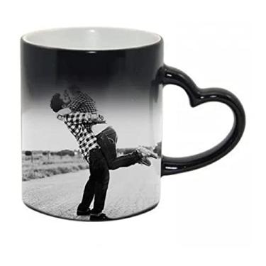 Imagem de Caneca Mágica Personalizada com Alça de Coração - Personalizada com Sua Foto, Frase e Arte