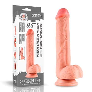 Imagem de Prótese Realística 24,5 cm com Camada de Dupla Intensidade - LOVETOY SLIDING-SKIN DUAL LAYER DONG - Sexshop