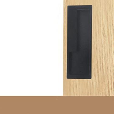 Imagem de Maçaneta da porta deslizante em ouro preto Maçanetas ocultas da porta interna puxa o puxador do guarda-roupa Gaveta da cozinha puxa o hardware da porta, preto 128 mm à direita