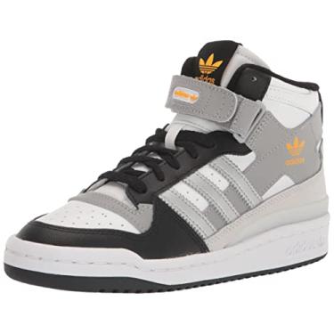 Imagem de adidas Originals Tênis infantil unissex Forum Mid, Branco nuvem, preto/amarelo, 20